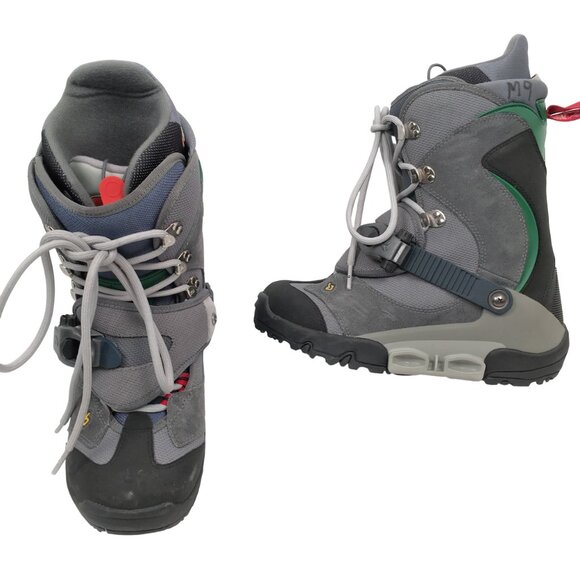 BRAND NEW BURTON RULER SI STEP IN SNOWBOARD BOOTS!  SIZE 9  GRAY BLACK & GREEN - Picture 1 of 2